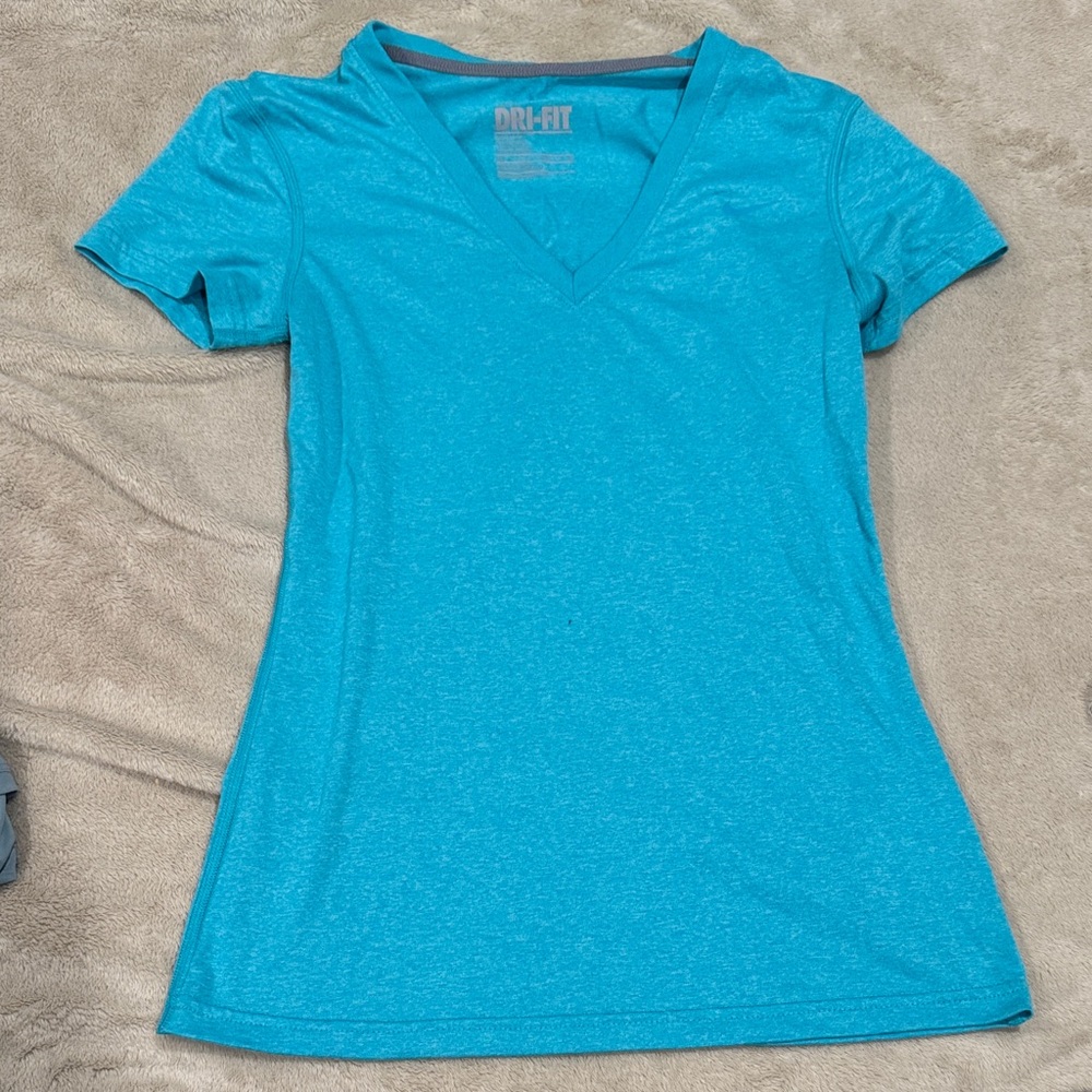 Nike Turquoise V-Neck Tee